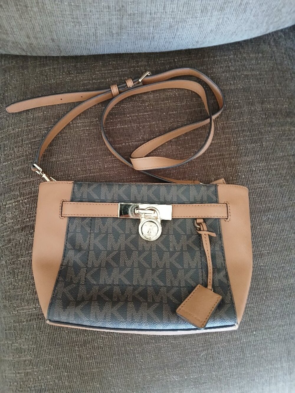 Michael Kors Tan and Brown Crossbody Bag